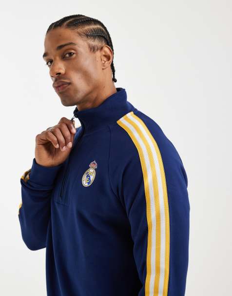 adidas performance Real madrid originals half zip top in dark blue - view 1