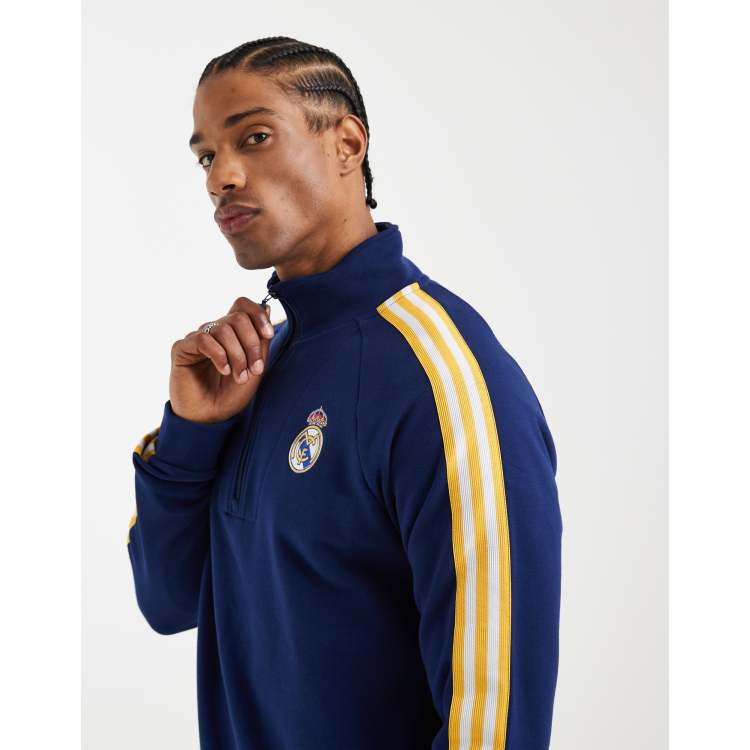adidas performance Real madrid originals half zip top in dark blue