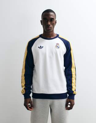 Performance - Real Madrid Originals - Sweatshirt in Weiß und Dunkelblau mit Rundhalsausschnitt Weiß XS