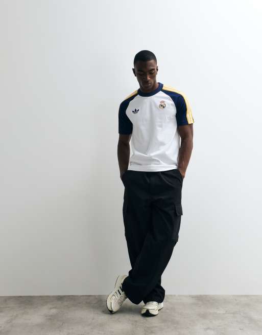 adidas performance - Real Madrid Originals - T-shirt bianca e blu scuro, 2 di 5