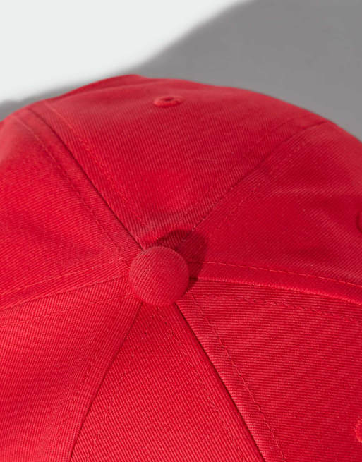 adidas Performance – Rubinröd/svart baseball-keps med 3 ränder och ny logga, 2 av 2