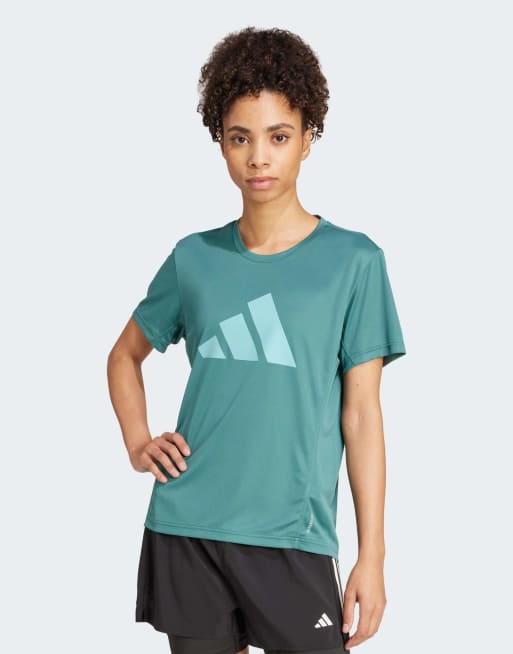 adidas Performance - Run it - Blågrøn T-shirt