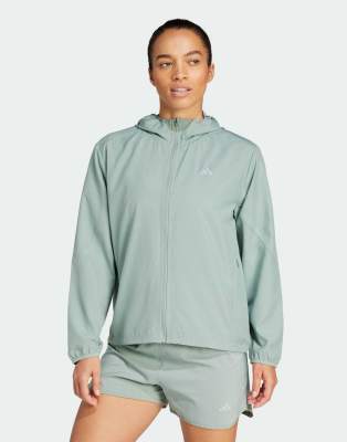 adidas Performance - Run It - Jacke in Silbergrün
