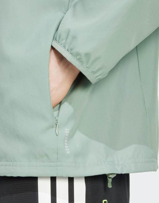adidas performance Run it jacket in silver green ASOS