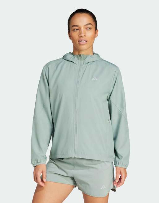 adidas performance Run it jacket in silver green