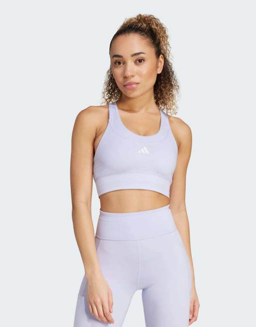adidas performance – Run – Violett sportbehå med medelhögt stöd och ficka, 4 av 4