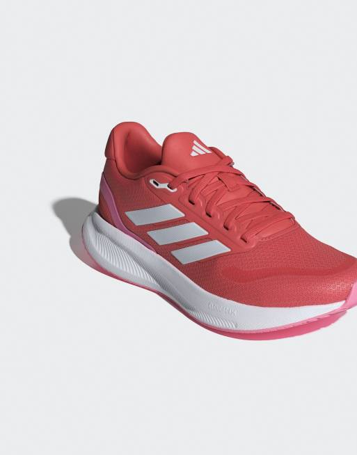 adidas performance – Runfalcon 5 – Czerwono-białe buty sportowe do biegania