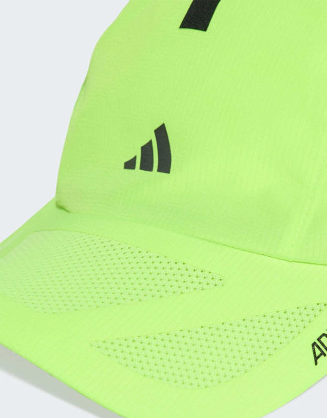 adidas performance Runningxadizero lightweight climacool cap in lucid lemon / black reflective - view 1