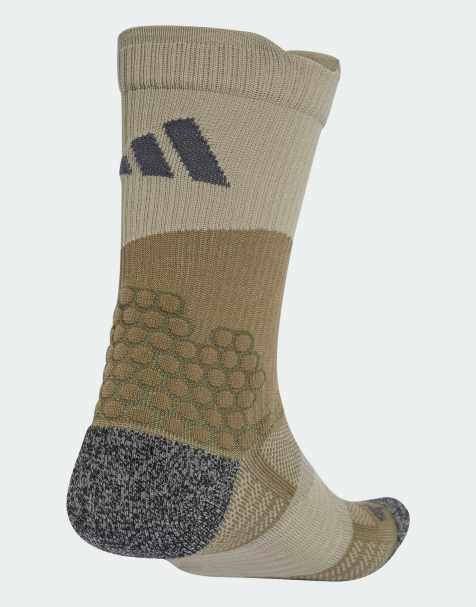 adidas performance Runxboost socks 1 pair in olive strata / silver pebble / - view 1