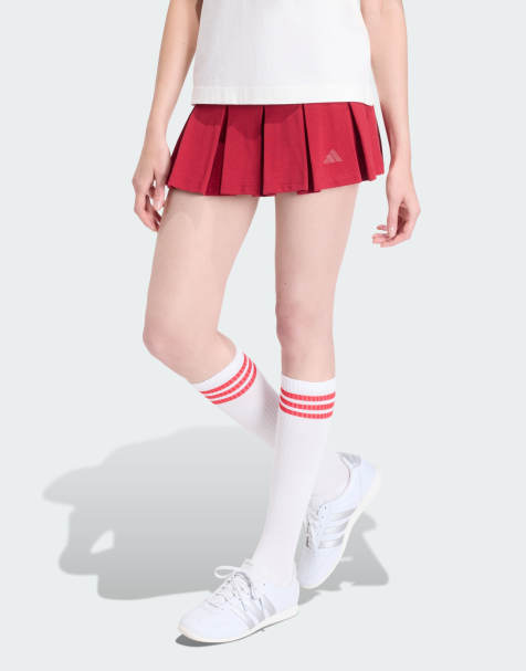 adidas performance - Seasonal Essentials Colorpop - Gonna bordeaux attivo e bianco sporco con leggings interni - view 1