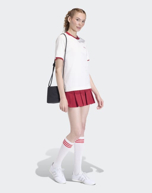 adidas Performance - Seasonal Essentials Colorpop - Jupe avec legging intégré - Bordeaux actif et blanc cassé, 2 de 4