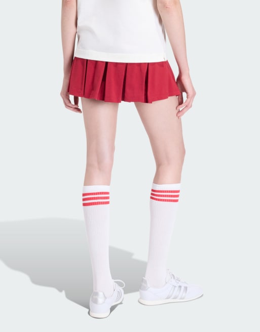 adidas Performance - Seasonal Essentials Colorpop - Jupe avec legging intégré - Bordeaux actif et blanc cassé, 3 de 4