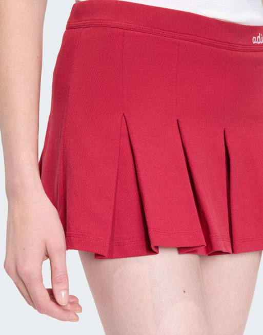 adidas Performance - Seasonal Essentials Colorpop - Jupe avec legging intégré - Bordeaux actif et blanc cassé, 4 de 4