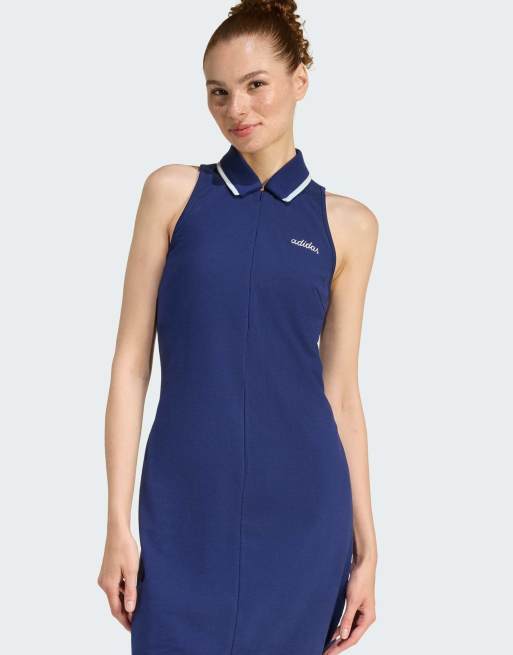 adidas Performance - Seasonal Essentials Colorpop - Robe avec broderie graphique - Bleu foncé et blanc
