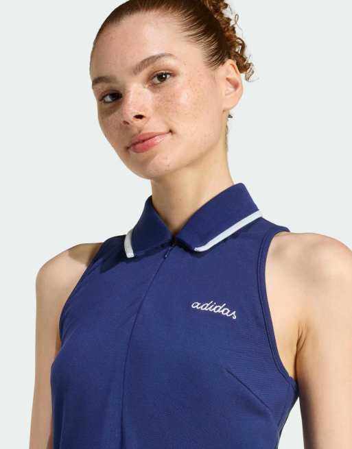 adidas Performance - Seasonal Essentials Colorpop - Robe avec broderie graphique - Bleu foncé et blanc, 2 de 4
