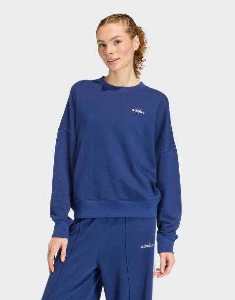 adidas Performance - Seasonal Essentials Colorpop - Sweat avec broderie graphique - Bleu foncé et blanc - view 1