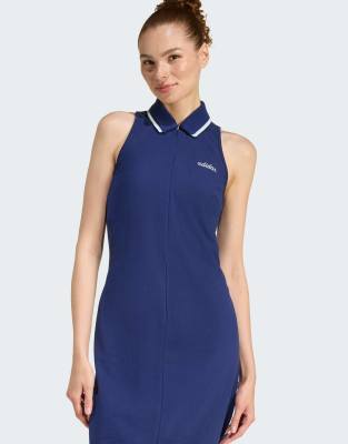 Performance - Seasonal Essentials Colourpop - Kleid in Dunkelblau/Weiß mit gesticktem Motiv Blau 2XL