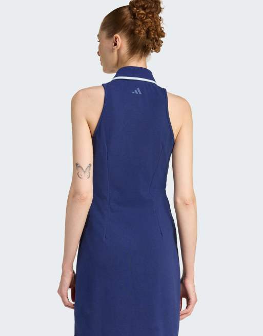 adidas Performance – Seasonal Essentials Colourpop – Kleid in Dunkelblau/Weiß mit gesticktem Motiv, 4 von 4