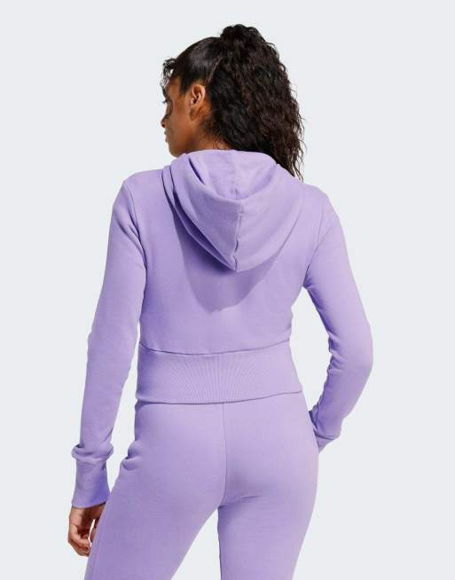 adidas performance Seasonal essentials french terry full-zip track top in magic lilac, 2 of 4