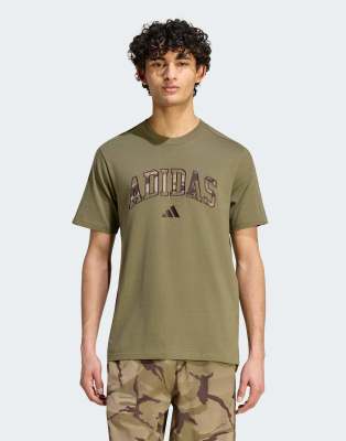 Adidas Uomo Verde Mens T-Shirt Seasonal Essentials Camo Taglia 2XL, JD Sports - Immagine 3