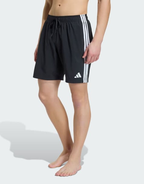 adidas Performance - Short de bain 8 pouces à 3 bandes - Noir et blanc - view 1
