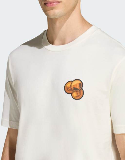 adidas performance - Snack - T-shirt bianco sporco con grafica con bubblegum, 3 di 5