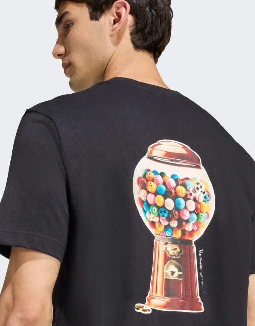 adidas performance - Snack - T-shirt nera con grafica con bubblegum, 3 di 5