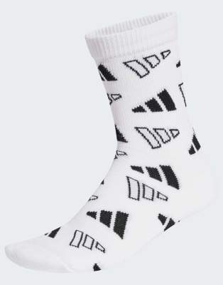 adidas Performance - Socken in Weiß / Schwarz mit Monogramm