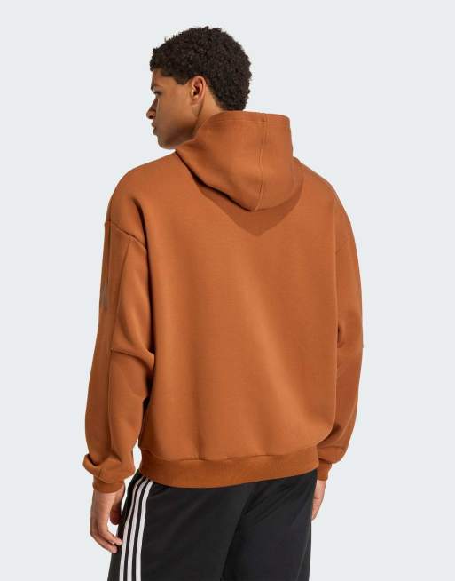 adidas Performance – Soft Lux – Bluza z kapturem w kolorze zgaszonego brązu, 3 z 4