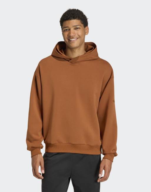 adidas performance - Soft Lux - Felpa con cappuccio color bronzo crepuscolare