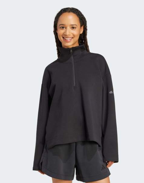 adidas performance - Soft Lux - Felpa nera con zip corta - view 1