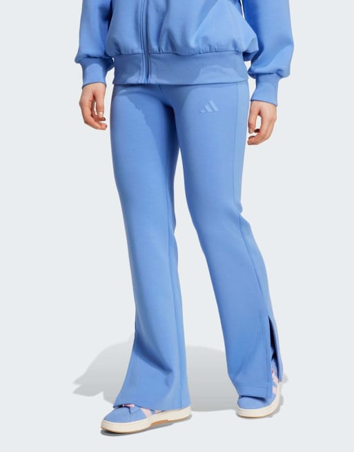 adidas Performance - Soft Lux - Flare-broek in blauwe fusie