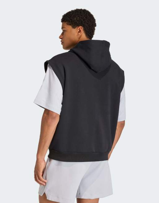 adidas performance Soft lux hooded vest in black | ASOS