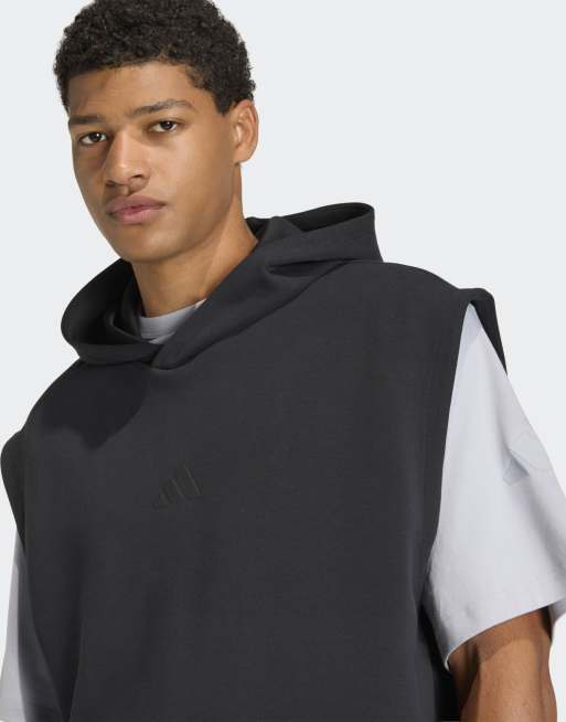 adidas performance Soft lux hooded vest in black | ASOS