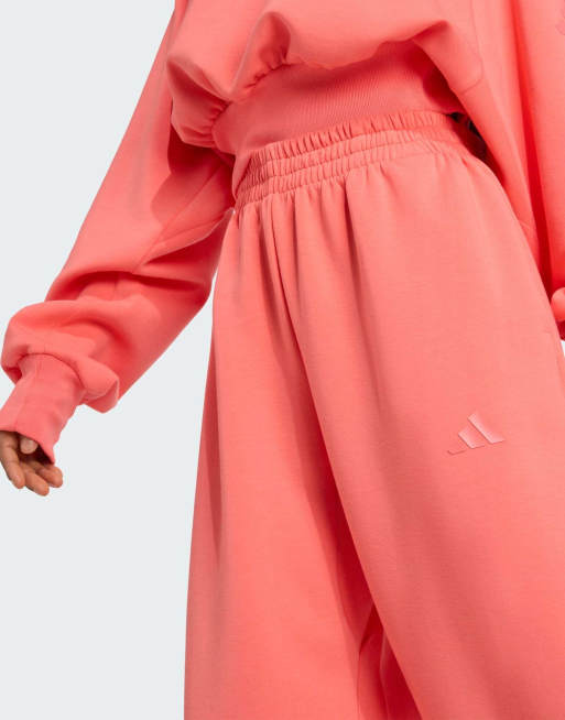 adidas performance – Soft Lux – Koralowe spodnie o luźnym kroju, 3 z 4
