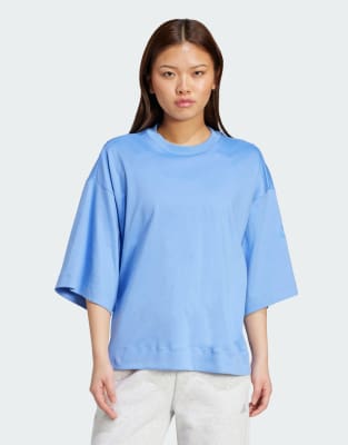 adidas Performance - Soft Lux - Locker geschnittenes T-Shirt in Blue Fusion-Blau