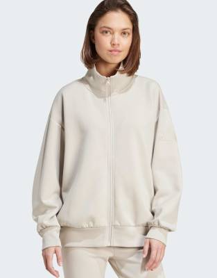 adidas Performance - Soft Lux - Loose-Fit-Oberteil in Beige mit durchgehendem Reißverschluss-Neutral