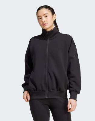 adidas Performance - Soft Lux - Loose-Fit-Oberteil in Schwarz mit durchgehendem Reißverschluss