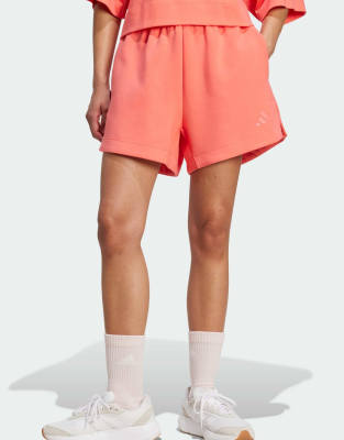 adidas performance - Soft Lux - Loose-Fit-Shorts in Semi Turbo-Rot
