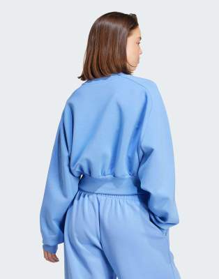 adidas Performance - Soft Lux - Loose-Fit-Sweatshirt in Blue Fusion-Blau