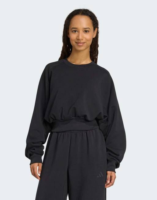 adidas performance Soft lux loose sweatshirt in black