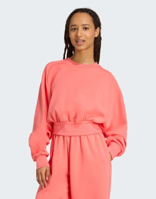 adidas Performance - Soft Lux - Losvallend sweatshirt in koraal