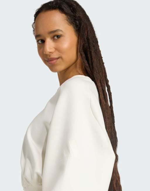 adidas Performance – Soft Lux – Naturvit, ledig sweatshirt, 3 av 4