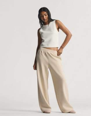 Adidas Donna Beige Pantaloni Da Jogging A Gamba Dritta Soft Lux - Immagine 2