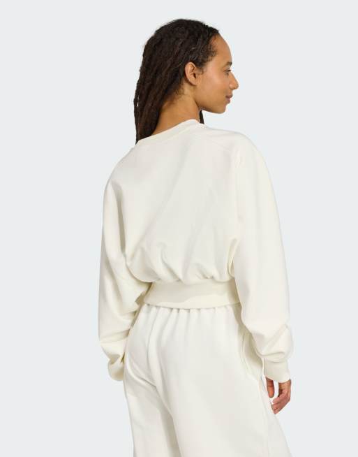 adidas Performance - Soft Lux - Råhvid løstsiddende sweatshirt, 2 af 4