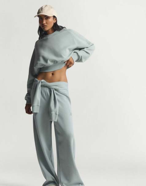 adidas Performance – Soft Lux – Salviagröna byxor med raka ben - view 1