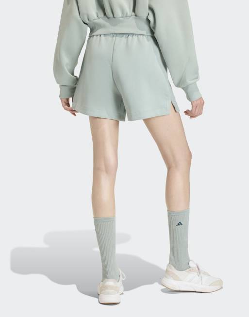 adidas Performance - Soft Lux - Salviegrønne løstsiddende shorts, 2 af 4