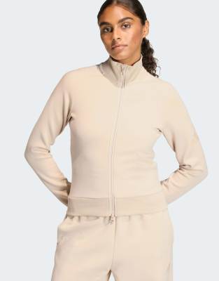 adidas Performance - Soft Lux - Slim-Fit-Trainingsoberteil in Crystal Linen-Neutral