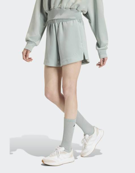 adidas performance – Soft Lux – Szałwiowe luźne szorty - view 1