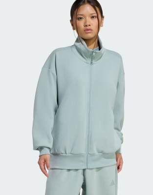 Soft Lux - Veste de survêtement zippée ample - Beige-Vert XL